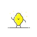 Vector illustration of funny lemon character cartoon isolated in line style. Royalty Free Stock Photo