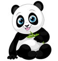 Vector illustration, Funny little panda child smiling