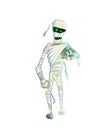 Vector illustration of a funny mummy for halloween. Royalty Free Stock Photo