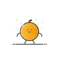 Vector illustration of funny orange character cartoon isolated in line style. Royalty Free Stock Photo