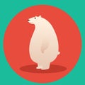Vector illustration of funny polar bear in flat Royalty Free Stock Photo