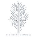 Vector illustration of futuristic tree, technology and science conceptual design.