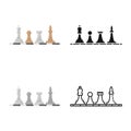 Vector illustration of game and chess symbol. Set of game and strategy vector icon for stock.