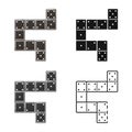 Vector design of game and domino symbol. Set of game and block vector icon for stock. Royalty Free Stock Photo