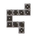 Vector illustration of game and domino symbol. Collection of game and block vector icon for stock. Royalty Free Stock Photo