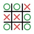 tic tac toe game cartoon doodle flat design style