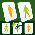 Gender symbols as puzzle pieces. Man and woman interchangeable Royalty Free Stock Photo