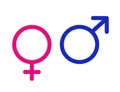 Vector illustration of gender symbols male and female. Female,boy, girl, man, woman icons. Feminine and masculine Royalty Free Stock Photo