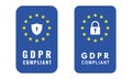 Vector illustration of General Data Protection Regulation GDPR Compliant. Cybersecurity governance concept