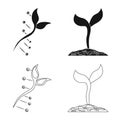 Vector illustration of genetic and plant sign. Collection of genetic and biotechnology vector icon for stock. Royalty Free Stock Photo