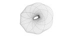 Vector illustration of geometric math shape with wireframe mesh Royalty Free Stock Photo