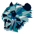 Vector illustration of geometric roar bear panda