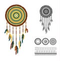 Vector illustration geometrical dreamcatcher.