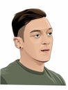 Vector illustration of German football player Mesut Ozil. isolated style