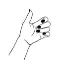 Vector illustration of gesture - female hand showing OK sign isolated on white