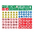 Vector illustration set of hazard warning signs , set of icons isolated on white background. Threat, a collection of