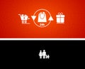 Vector illustration of gift buying and presenting