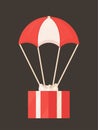 Vector illustration of gift parachute.