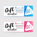 Vector gift vouchers with geometric shape pattern Royalty Free Stock Photo