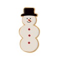 Gingerbread snowman isolated on white background