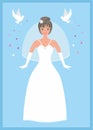 Vector illustration, Dream and dress to weeding, marriage with inspiration from fairy tale about Cinderella princess.