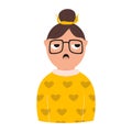 Vector illustration of girl with a feeling of annoyance