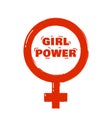 Vector illustration of Girl Power words written inside the Venus symbol