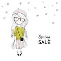 Girl with spring purchases