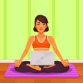 Vector illustration of a girl yoga in the lotus position