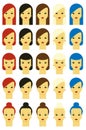 Vector illustration of girls with various hair styles Royalty Free Stock Photo