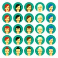 Vector illustration of girls with various hair styles Royalty Free Stock Photo