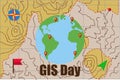 Vector Illustration of GIS Geographic Information System day