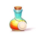 Vector illustration of glass flask with potion Royalty Free Stock Photo