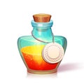 Vector illustration of glass flask with potion Royalty Free Stock Photo