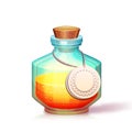 Vector illustration of glass flask with potion Royalty Free Stock Photo