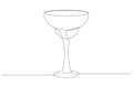 Vector illustration of glass with margarita cocktail in one line style. The element is isolated on a white background. Royalty Free Stock Photo