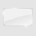 Vector illustration of glass or plastic transparent panel on grey background Royalty Free Stock Photo