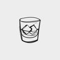 Whiskey Glass Sketch Vector Illustration Royalty Free Stock Photo