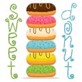 Vector illustration for glazed sweet donut