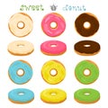 Vector illustration for glazed sweet donut