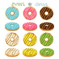 Vector illustration for glazed sweet donut