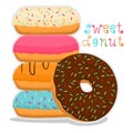 Vector illustration for glazed sweet donut