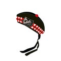 Scottish traditional clothing Glengarry bonnet vector illustration