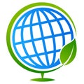 Globe tree with leaf logo Royalty Free Stock Photo