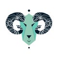 Vector illustration of goat, symbol. Element for New Year design. Goat flat design. Can be used as logo Royalty Free Stock Photo