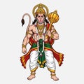 Vector illustration of god hanuman Royalty Free Stock Photo