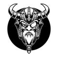 Vector illustration of God Odin Viking with Helmet, Armor on the White background. Hand-drawn illustration for mascot sport logo Royalty Free Stock Photo