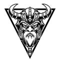 Vector illustration of God Odin Viking with Helmet, Armor on the White background. Hand-drawn illustration for mascot sport logo Royalty Free Stock Photo