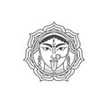 Vector illustration of goddess Durga. Culture and relidion symbolof India Royalty Free Stock Photo