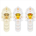 Vector illustration of Goddess Durga face. Royalty Free Stock Photo